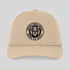 Beige cap with black pickleball logo on a light gray background